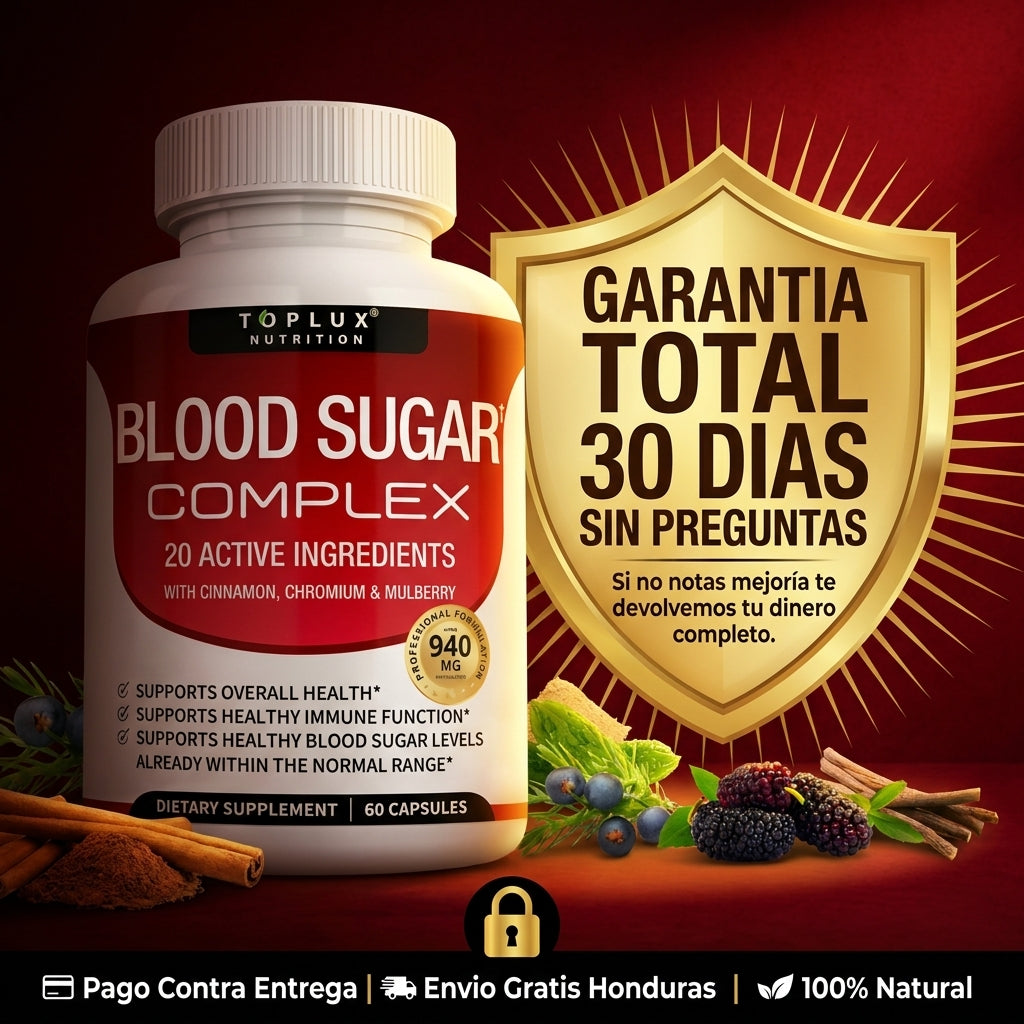 Blood Sugar Complex — Controla Tu Azúcar Naturalmente Con 20 Ingredientes Activos 🌿