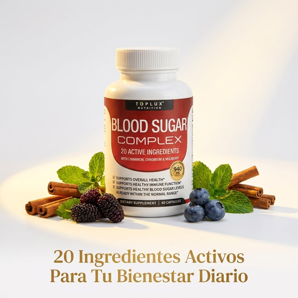 Blood Sugar Complex — Controla Tu Azúcar Naturalmente Con 20 Ingredientes Activos 🌿