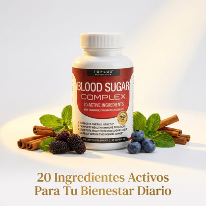 Blood Sugar Complex — Controla Tu Azúcar Naturalmente Con 20 Ingredientes Activos 🌿