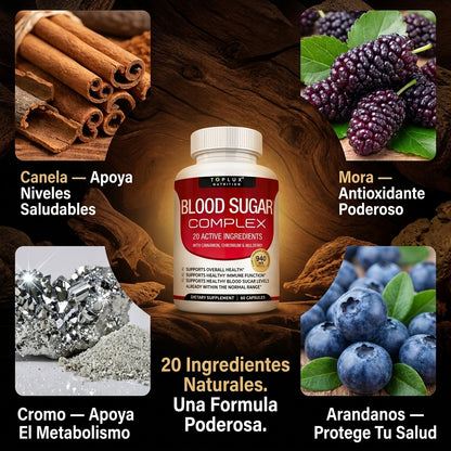 Blood Sugar Complex — Controla Tu Azúcar Naturalmente Con 20 Ingredientes Activos 🌿