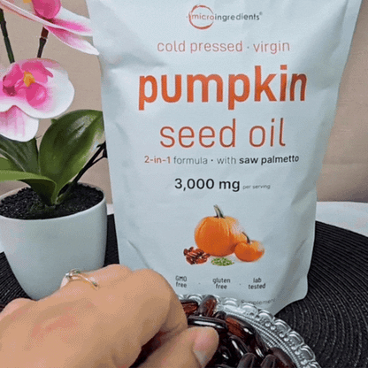 Pumpkin Seed Oil — Apoya Tu Próstata, Mejora El Flujo Urinario y Duerme Sin Interrupciones Con Aceite De Calabaza + Saw Palmetto 🎃