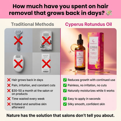 Cyperus Rotundus Oil — Reduce El Vello Corporal No Deseado Naturalmente Con La Fórmula Hair Removal De Caramela Beauty 🌿✨