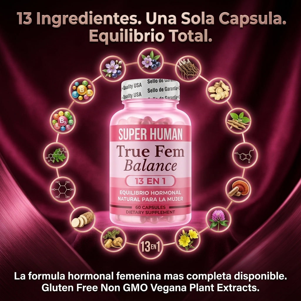 True Fem Balance — Equilibrio Hormonal Natural Para La Mujer Con 13 Ingredientes En 1 🌸