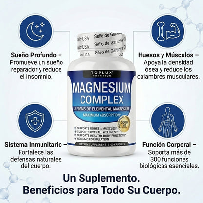 Magnesium Complex — Duerme Profundo, Relaja Tus Músculos y Fortalece Tu Cuerpo Con 8 Formas de Magnesio 💙
