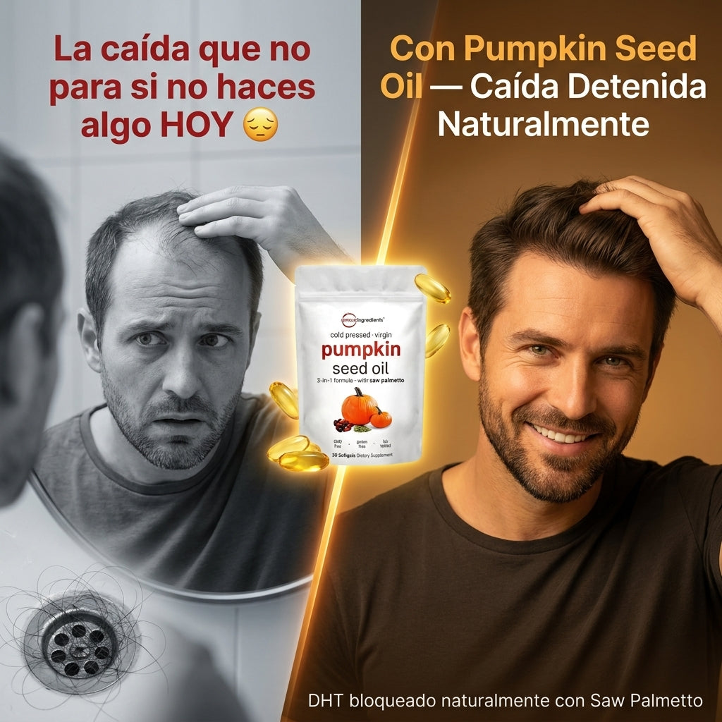 Pumpkin Seed Oil — Apoya Tu Próstata, Mejora El Flujo Urinario y Duerme Sin Interrupciones Con Aceite De Calabaza + Saw Palmetto 🎃
