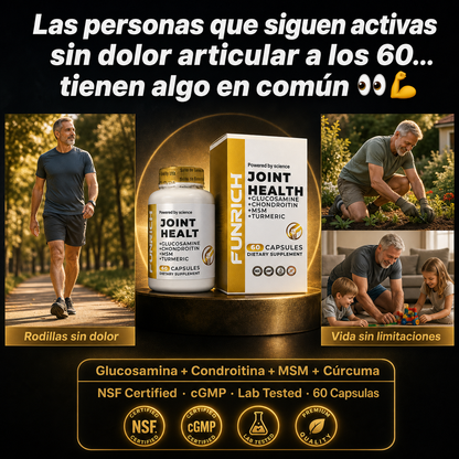 Joint Health — Alivia El Dolor De Rodillas, Espalda Y Articulaciones Con Glucosamina, Condroitina, MSM Y Cúrcuma 💪