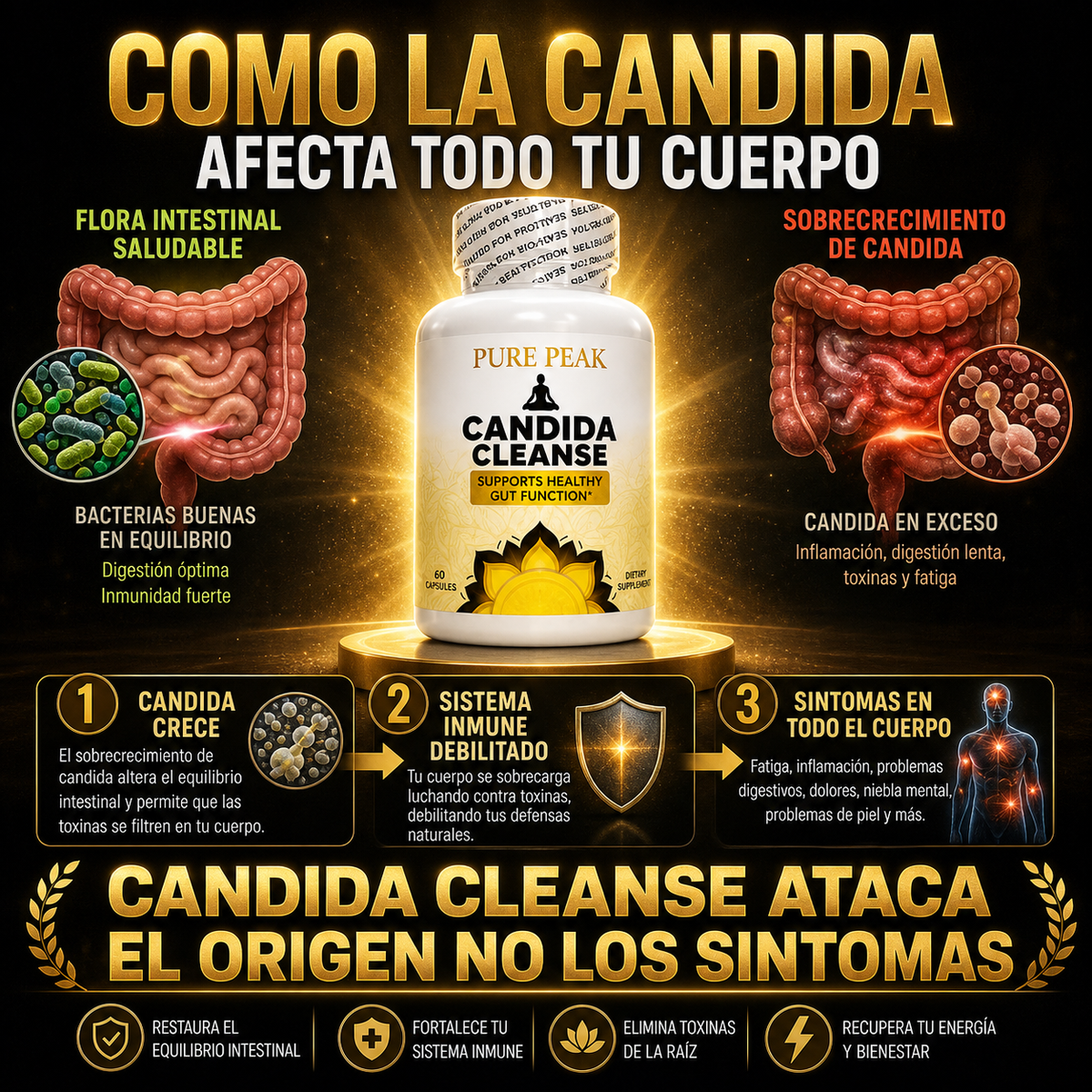 Candida Cleanse — Elimina La Cándida, Restaura Tu Digestión y Recupera Tu Bienestar Desde Adentro 🌿