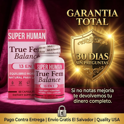 True Fem Balance — Equilibrio Hormonal Natural Para La Mujer Con 13 Ingredientes En 1 🌸