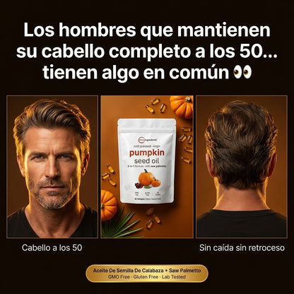 Pumpkin Seed Oil — Apoya Tu Próstata, Mejora El Flujo Urinario y Duerme Sin Interrupciones Con Aceite De Calabaza + Saw Palmetto 🎃